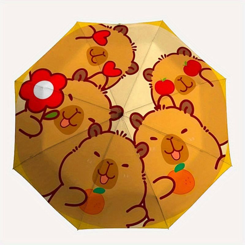 

1pc Cute Capybara Print Umbrella - 8-Rib Automatic Open/Close, Fashionable Compact Umbrella for Outdoor Adventures yy250813194