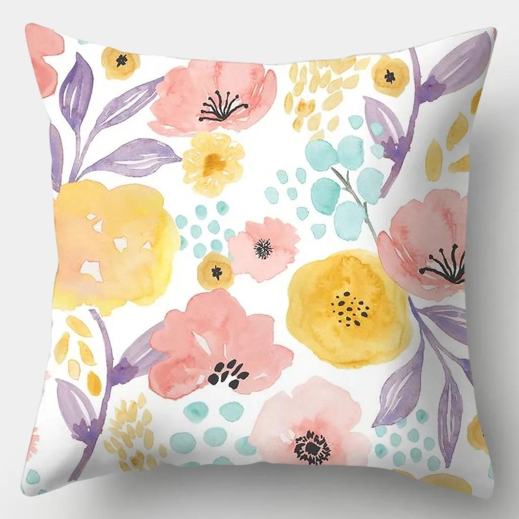 Fresh Style Pillowcase 45cmX45cm Square Sofa Pillow Cover Pretty Flowers Cushion