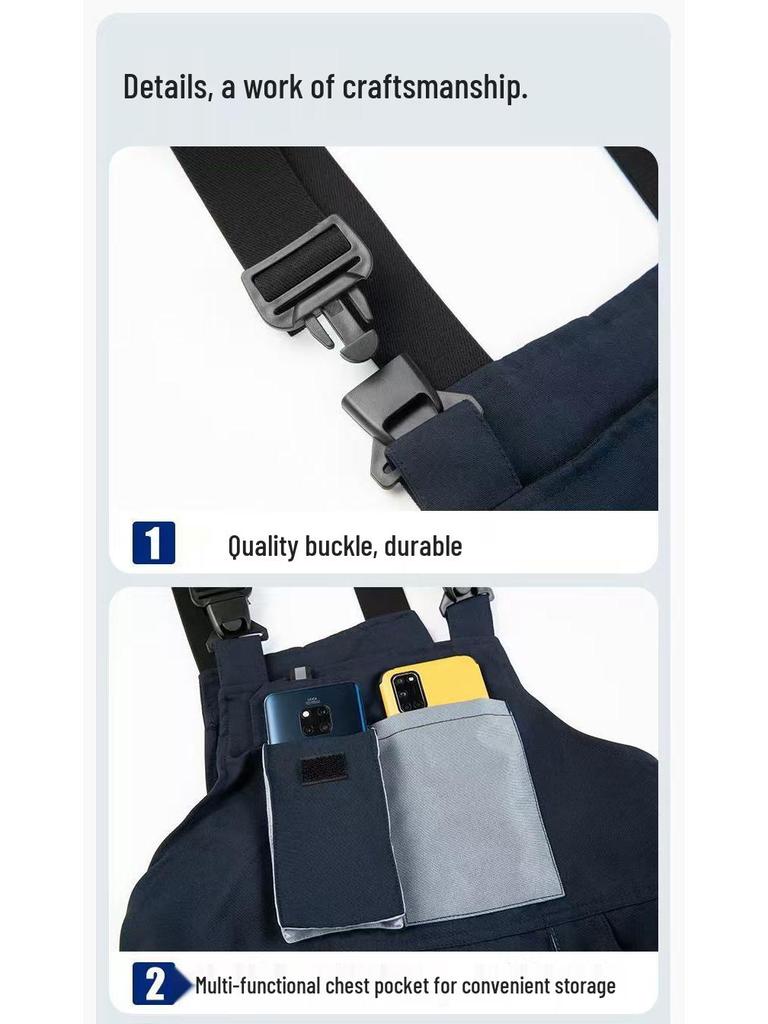 Custom Multi-Pocket Wear-Resistant Jumpsuit with Spring and Autumn Overalls for Men and Women