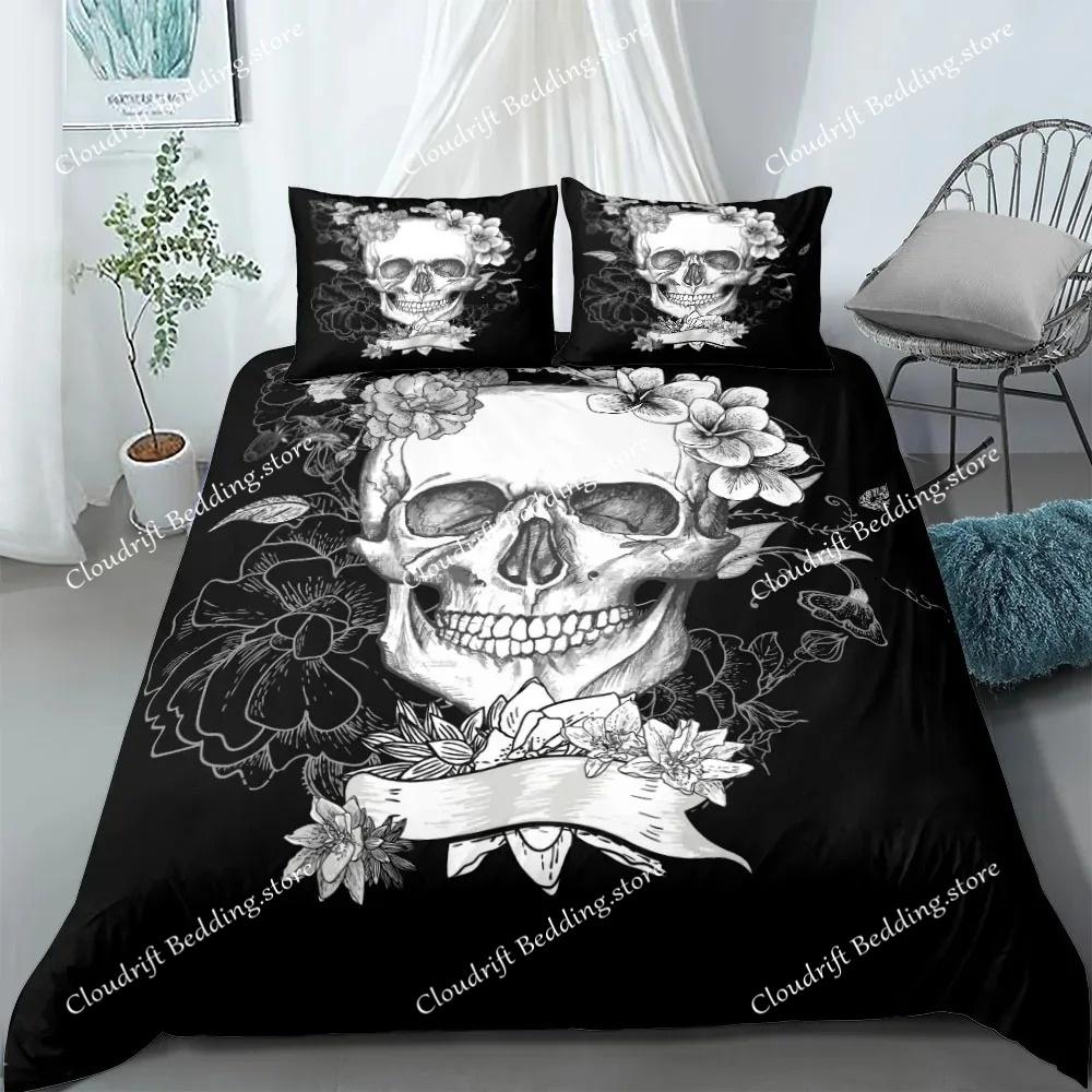 Set da letto con teschio di corvo dipinto a mano Singolo Gemello Matrimoniale Queen King Cal King Set di biancheria da letto