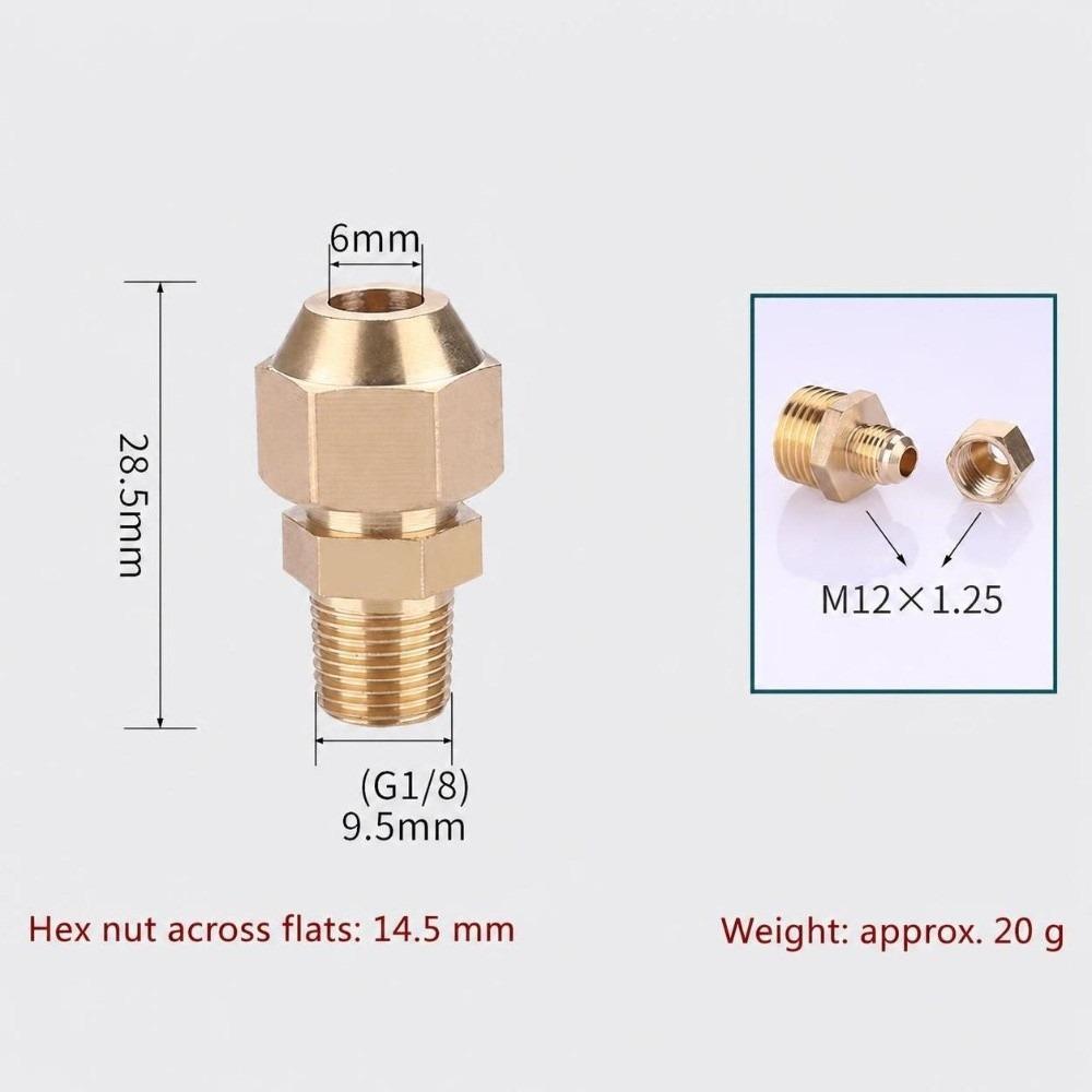 Brass Flare Adapter 1/4" 3/8" 1/2" Male Thread Male Thread Connector  Refrigerant Line Connection