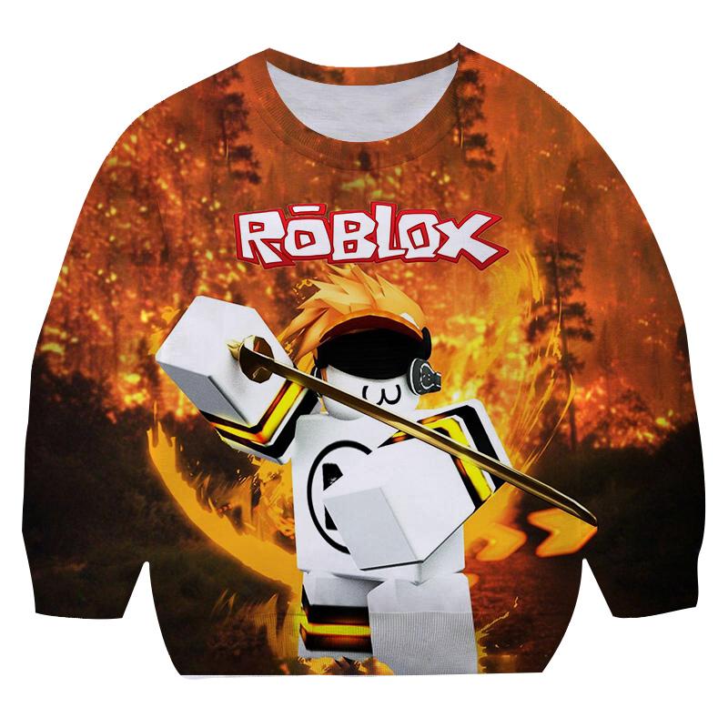 

2025 год Новый стиль Толстовка с круглым вырезом Roblox для мальчика Осень Зима Свитшот Одежда Длинный рукав Мультяшный Повседневный Круглый вырез Модный Пуловер 7-8 Years
