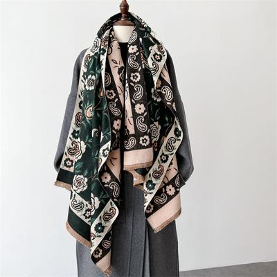 Kaschmirschal für Damen Winter Bufanda Blumendesign Dicke Stola Wraps Warm Weibliche Decke Stolen Echarpe Femme Pashmina