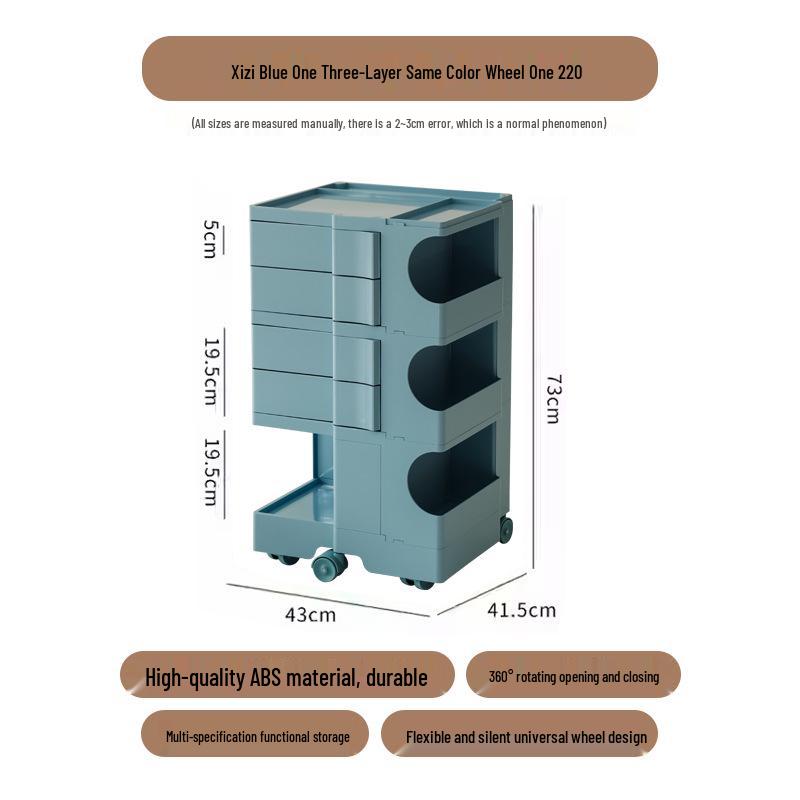 Nordic Rotating Multi-Layer Storage Cabinet: Versatile Makeup, Bedside, or Snack Organizer