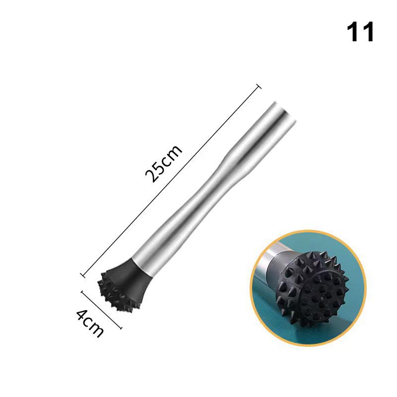 Stainless Steel Crushed Ice Hammer Multifunctional Popsicle Sticks Cocktail Swizzle Stick Fruit Lemon Muddle Bar Tools