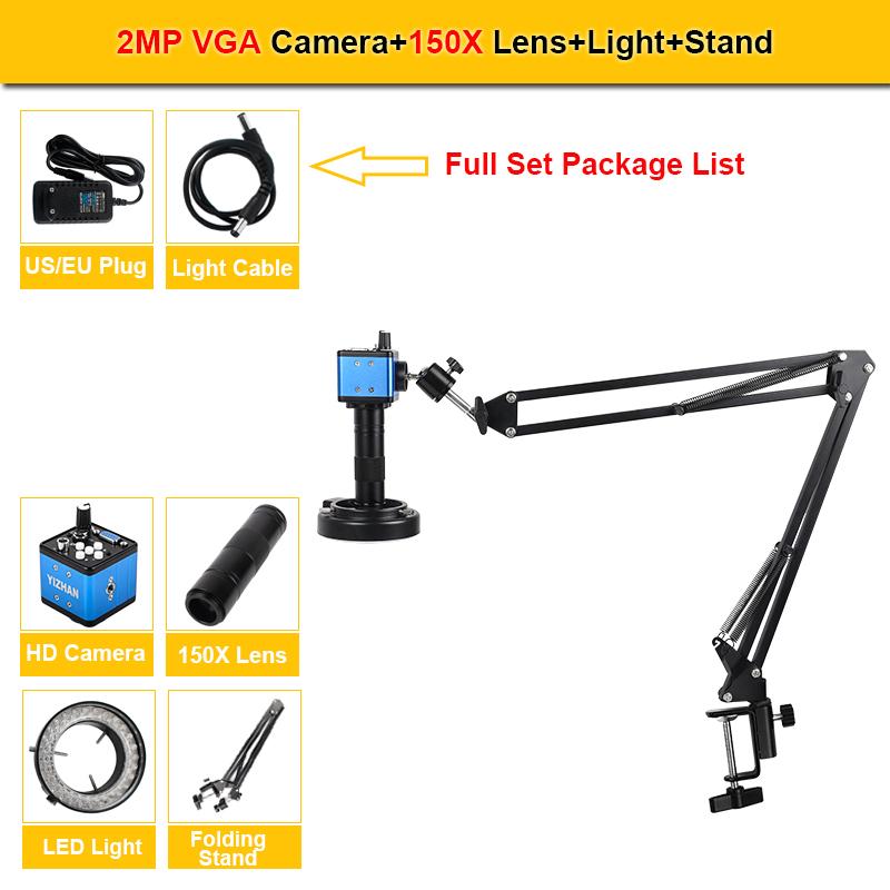 

4K HD Видеомикроскоп Набор Type-C HDMI 1080P Цифровой электронный микроскоп Ремонт телефона Увеличительное стекло CCD Промышленная камера EU Plug