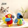 Plush Feather Catnip Toy Chirping Bird Cat Toy, Interactive Parrot Soft Stuffed Automatic Sound Pounce for Indoor Cats And Kittens,