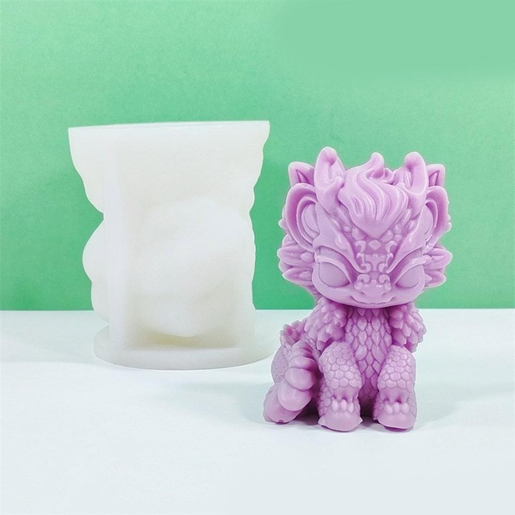 Cute Dragon Silicone Mould Resin Casting Molds Scented Candle Molds for Candle Making Plaster Soap Mold Desktop Decors
