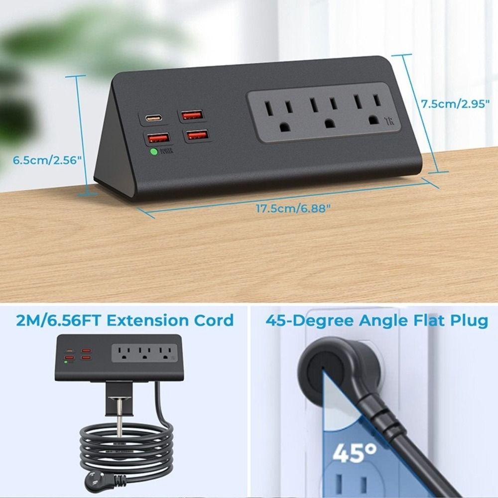 2 Meter Extension Cord Desk Clamp Power Strip PD 20W Power Outlets New Outlet Socket  Office Home