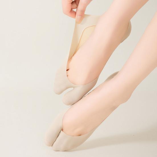 Flip Flop Tabi Socks for Women Elastic Split 2 Toe Socks Low Cut No Show Boat Sock Invisible Thin Cotton Sock