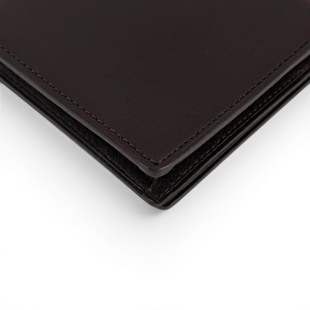 Pristine Dunhill Purse Bill Compartment Wallet Dark Brown Calf Leather Mens Used
