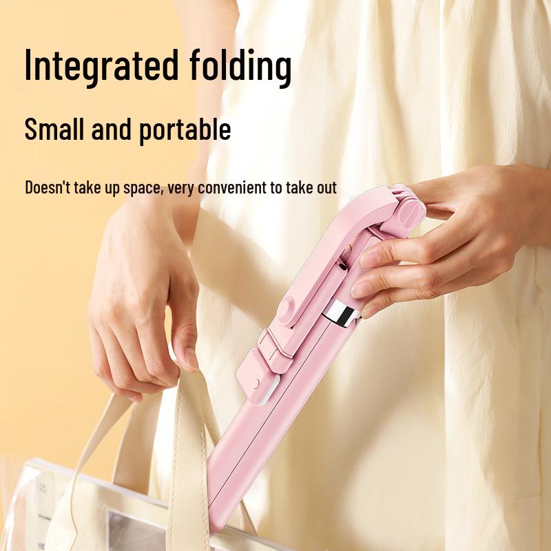Mobile Phone Bluetooth Selfie Stick & Tripod with Fill Light - Mini, Retractable, Foldable, and Portable.