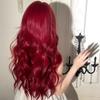 Jk Style Lolita Full Wig with Bangs Mera Red Water Wave Synthetic Fiber for Cosplay Costume
