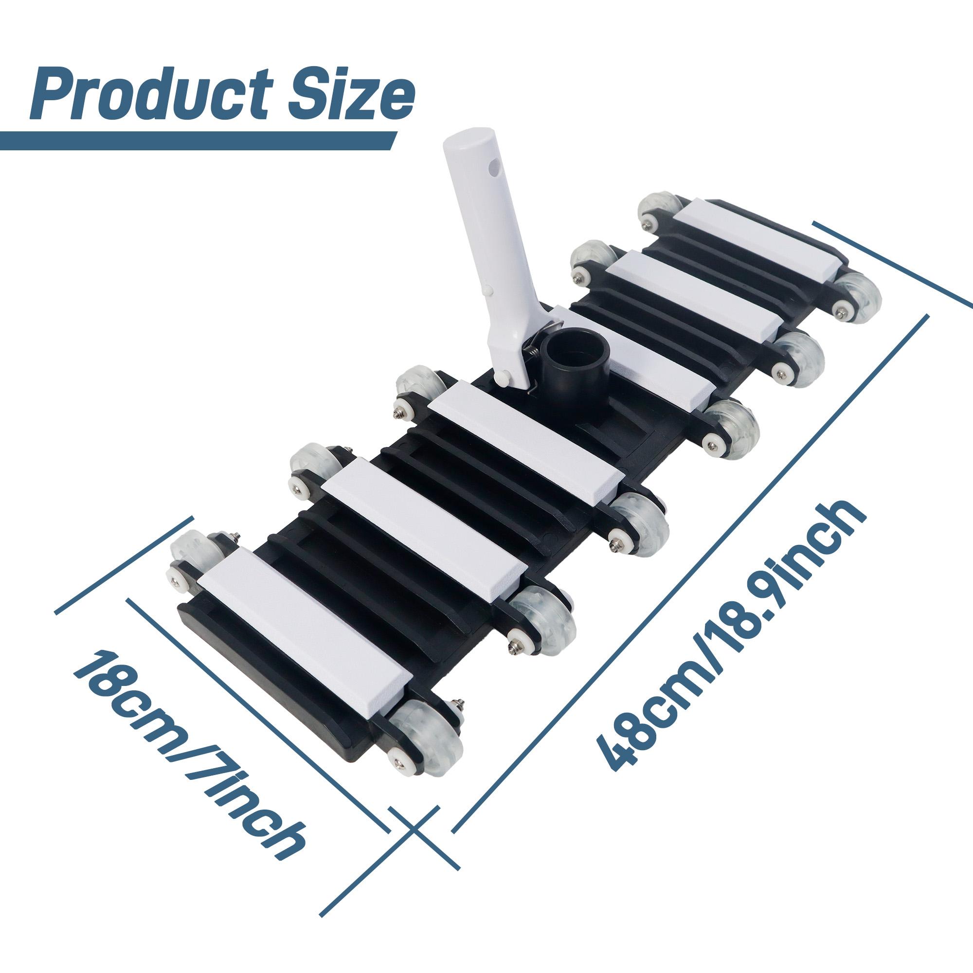 

1pc Extra-Wide Deep Cleaning Pool Vacuum Head,Compatible with Standard Pool Poles & Hoses for All Pool Surfaces білий