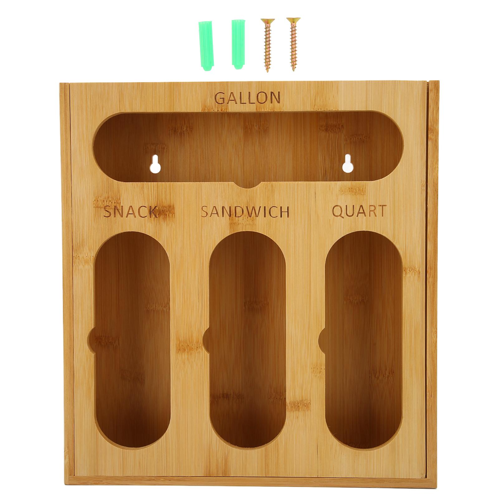 

Контейнер-органайзер для хранения пищевых пакетов, бамбук, полированная отделка, дизайн с выдвижным ящиком, коробка для хранения пакетов для еды для кухни