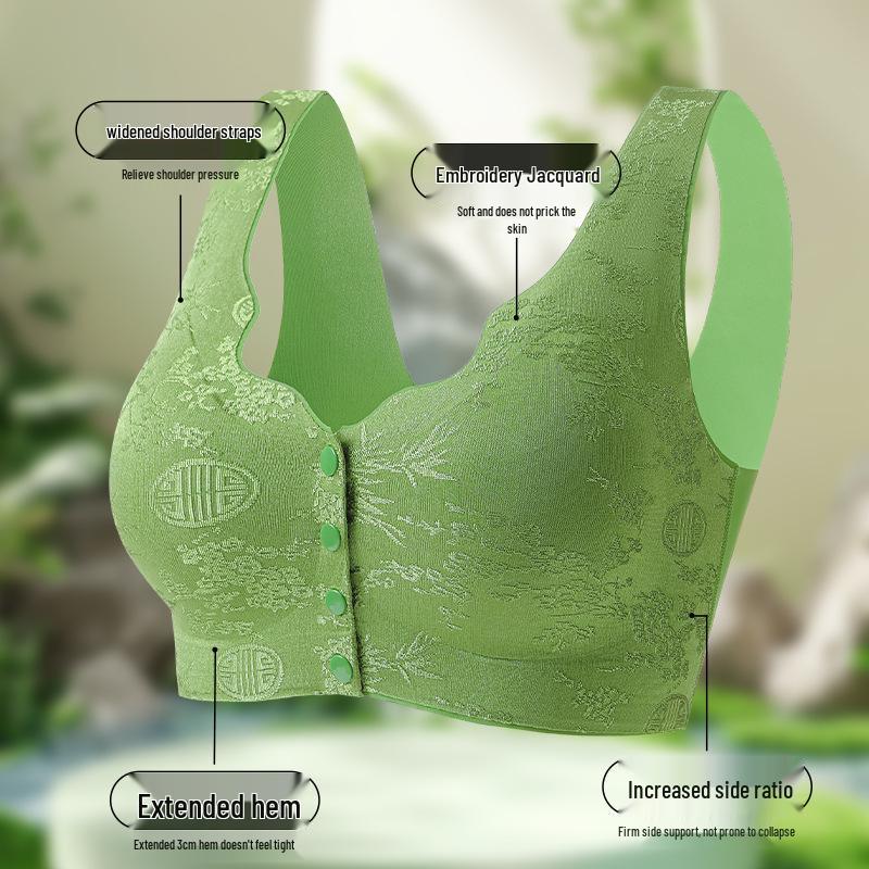 Nahtloser Jacquard-Westen-BH mit Knopfleiste für Übergrößen für reife Frauen