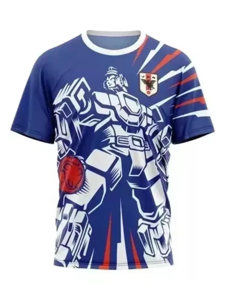 2026 Men's Popular Japanese Anime 3d Printed T-Shirt Top Sports Hot Blooded Ball Suit Children's Outdoor Quick Drying Clothing