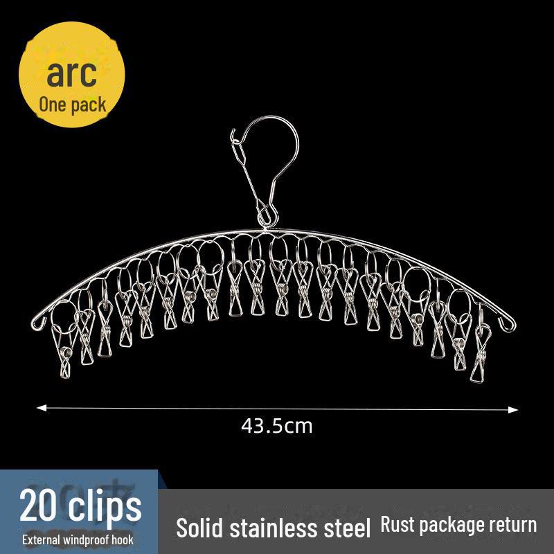 

Ветрозащитная вешалка из нержавеющей стали с несколькими зажимами для больших носков