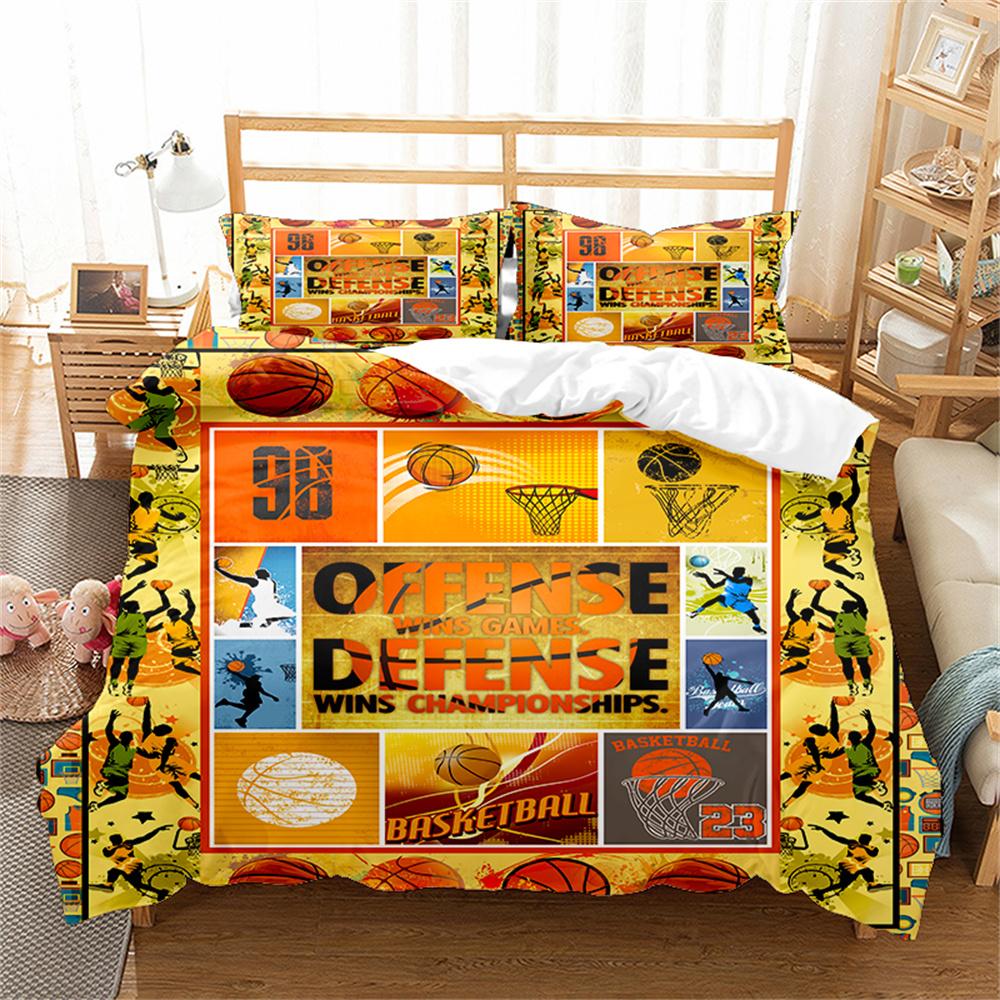 Zestaw poszwy na kołdrę z motywem sportowym Joga Koszykówka Softball Balet Zestaw pościeli Rozmiar King Queen dla Dziecka Chłopca Dziewczynki Sportowca Pokrowiec na kołdrę
