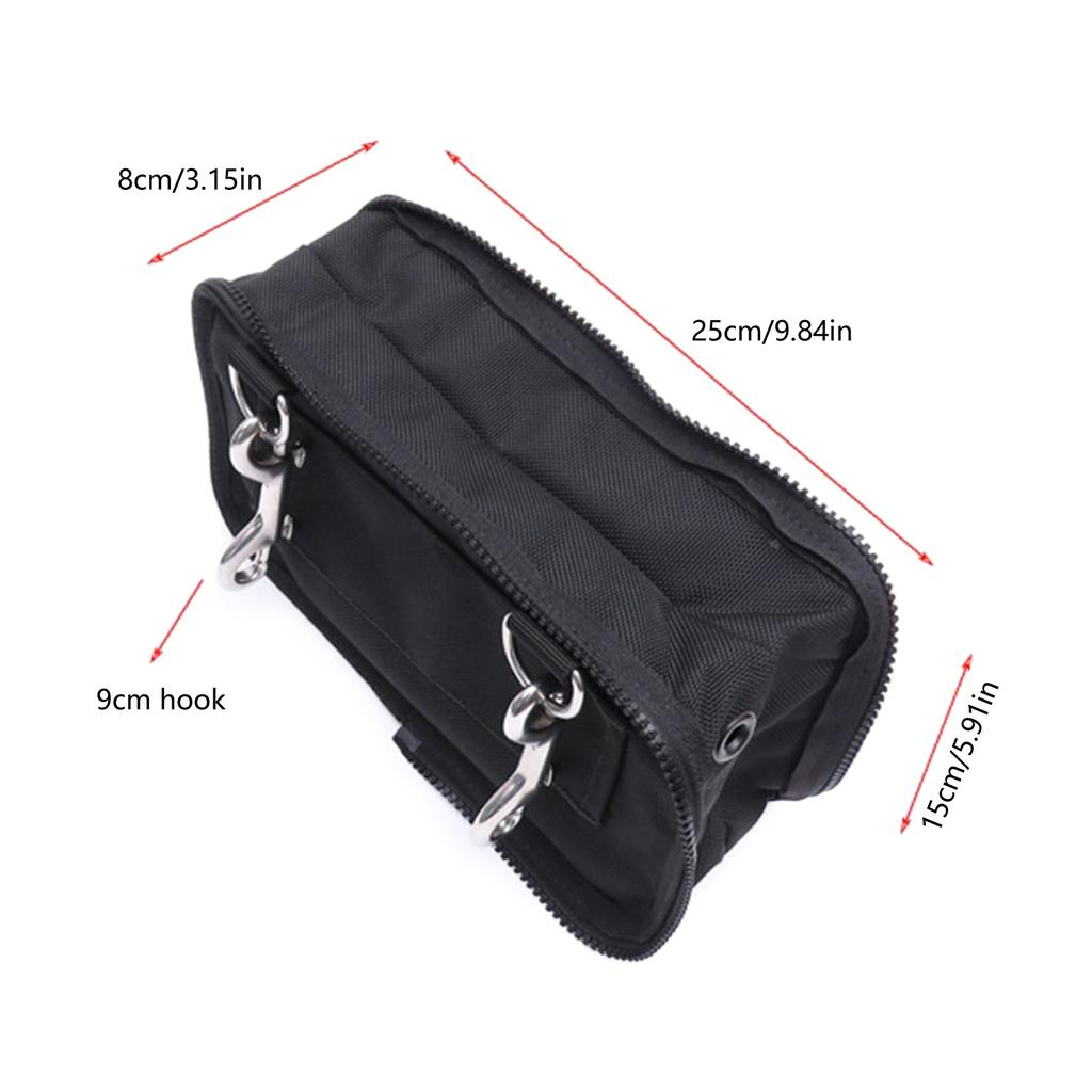 Diving Side Mount Storage Pocket Bag with Double Ended Hook Diving Sidemount Storage Pouch Snorkeling Accessories