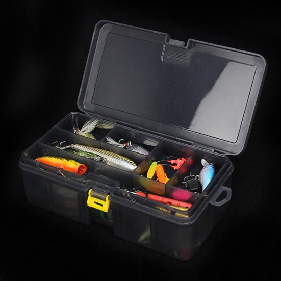 MUQZI Sports Accessory Waterproof Plastic Double Layer Fishing Tackle Lures Hook Bait Box Storage Case