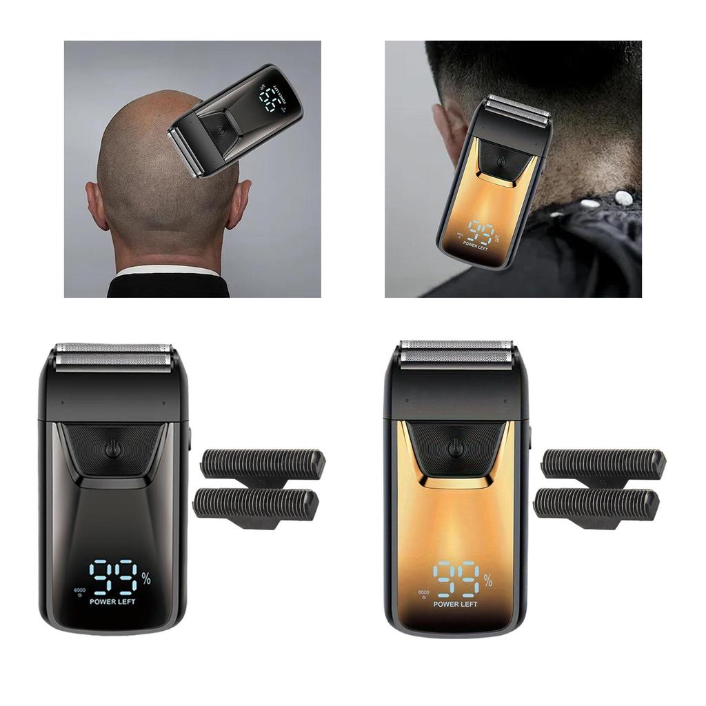 Mini Shaver for Men Bald Head Shaver Portable Beard Shaver Foil Trimmer for Home Outdoor Indoor Camping Traveling Dad Gifts