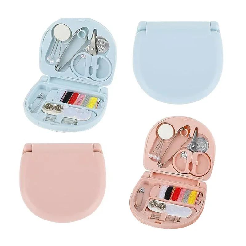 Mini Portable Sewing Kit for Travel, 48PCS Sewing Supplies with Threads, Needles, Buttons, Thimble & Measuring Tape, Compact