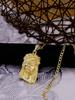 6 Größen Hip Hop Punk Stil Gott Jesus Kopf Deluxe Vergoldet Anhänger Halskette Figaro Kette Herren Damen Schmuck