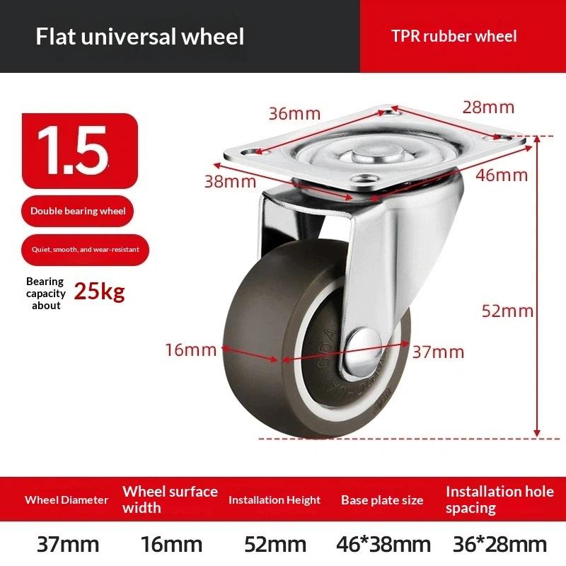 Furniture Casters Wheels Pp Fixed Swivel Caster Roller Wheel For Heavy Duty Platform Trolley Chair Household Accessory