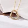 Fashion Heart Full Zinconia Pendant Charm Neklace For Women Stainless Steel Chain Choker Necklace Female Dainty Daily Jewelry