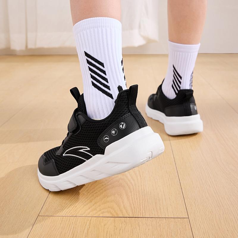 Anta Fashionable Versatile Non-Slip Breathable Low-Top Kids Running Shoes Kids sneaker Black White A12435567-10