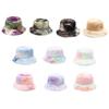 Trendy Rainbow Color Plush Basin Hat Windproof Fisherman Cap for Men Women