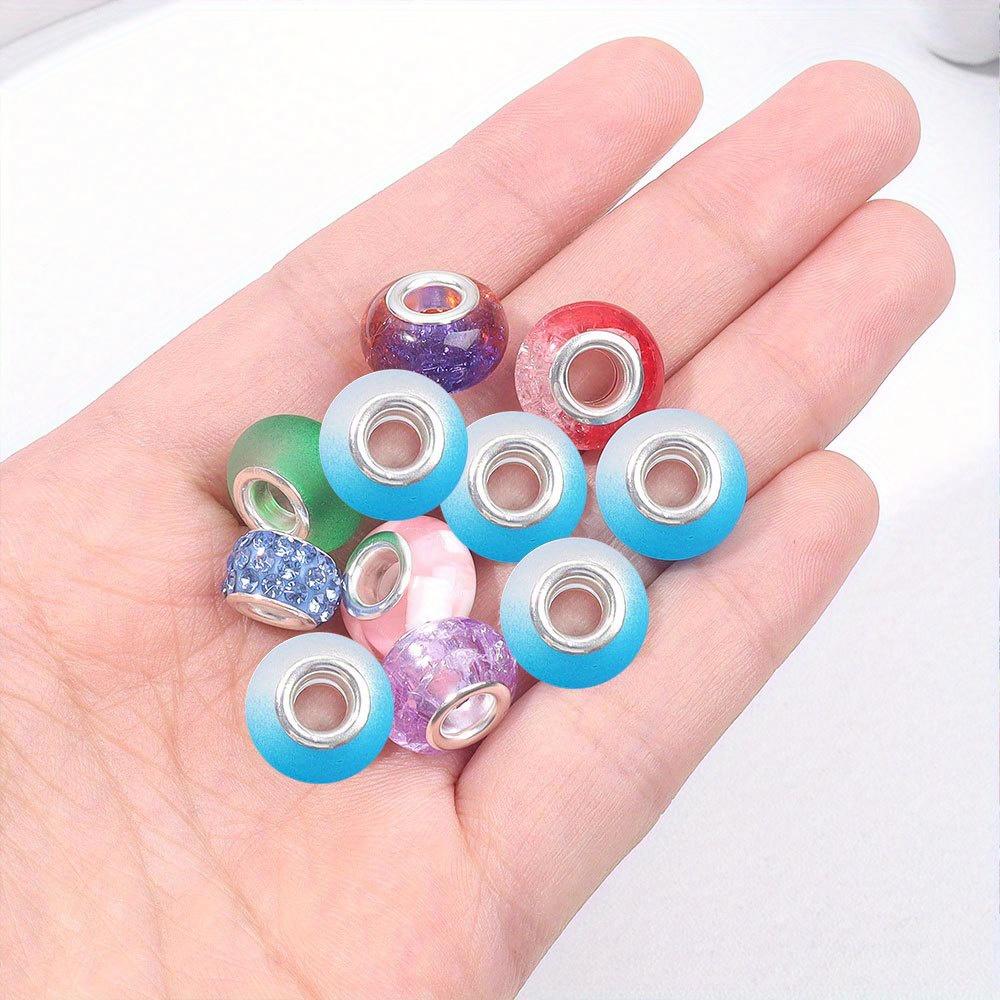 50pcs Resin Material, European Macroporous Beads, Bulk Mixed Color Spacer Beads, Garden Decorative Beads, Beads and Bead Accessories