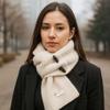 Solid Color Wool Knitted Scarf Thickened Women Winter Neckerchief  Apparel Accessories
