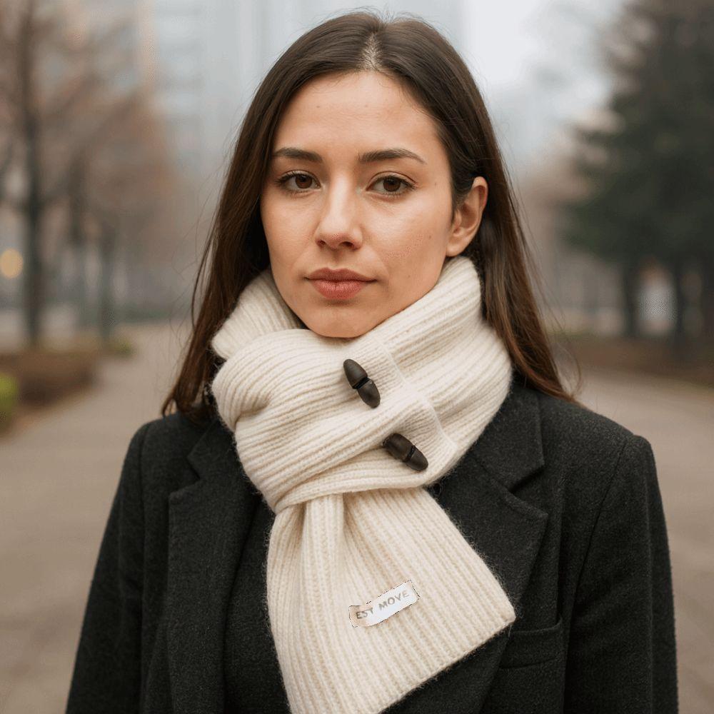 Solid Color Wool Knitted Scarf Thickened Women Winter Neckerchief Apparel Accessories