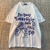 Retro Letter Printed Wounisex'S Short Sleeved Fashion Loose And Versatile Oversize T-Shirt Casual Basic Breathable Clothing