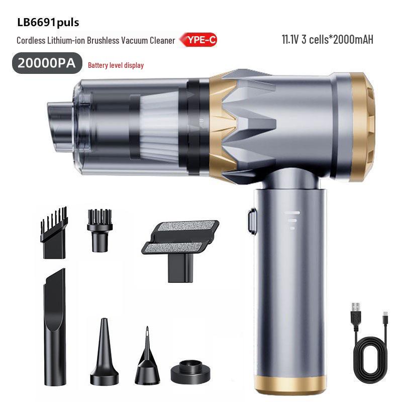 Three-Speed Wireless Car Vacuum Cleaner with High Suction and Power Display