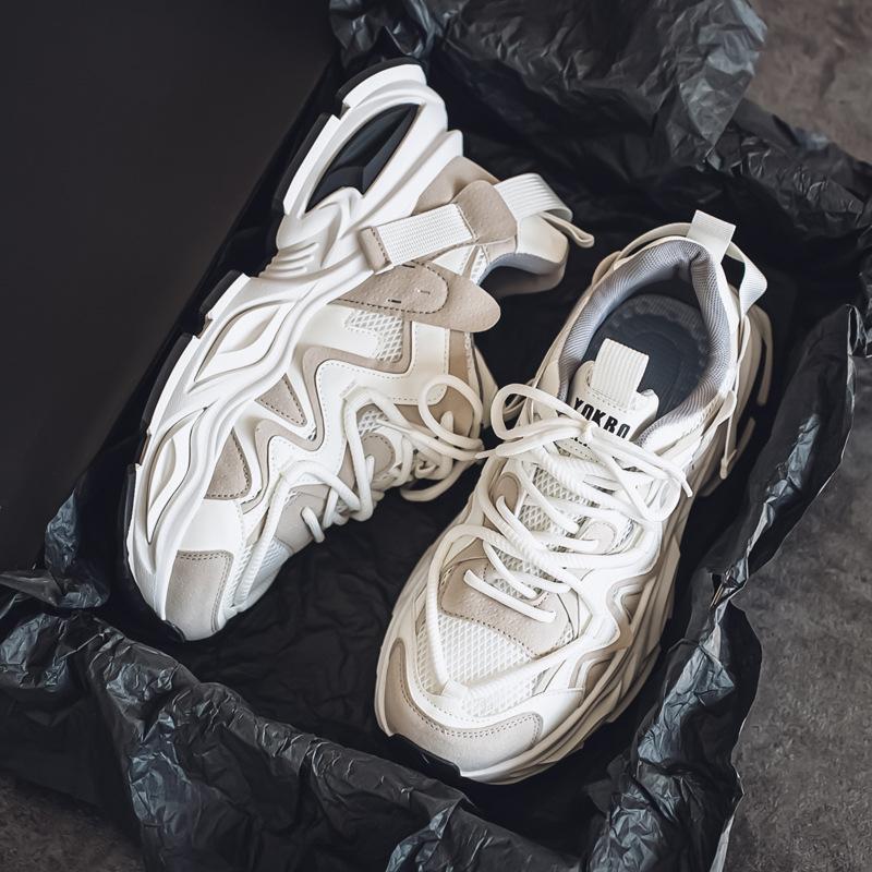 

2025 summer new ins men s shoes niche trend color matching dad shoes platform heightening casual sports shoes 40