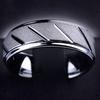 Men Matte Geometric Band Finger Ring Wedding Engagement Jewelry Gift