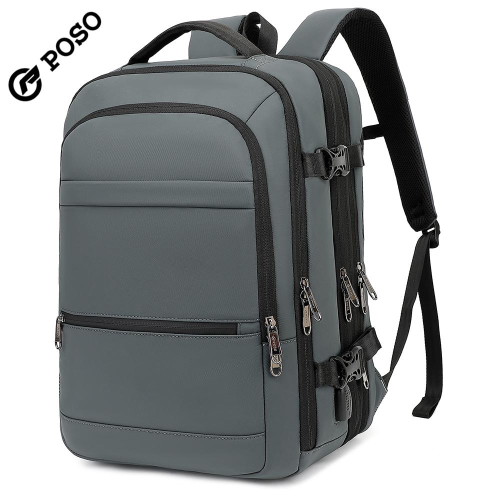 Pánský batoh pro 17/17,3palcový notebook Velkokapacitní 45 l Rozšiřitelný, S nabíjecím portem USB, otevírání o 180°, Kufr o velikosti 22 palců