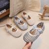Girls' 2026 Summer Princess Woven Hollow Leather Beach Sandals
