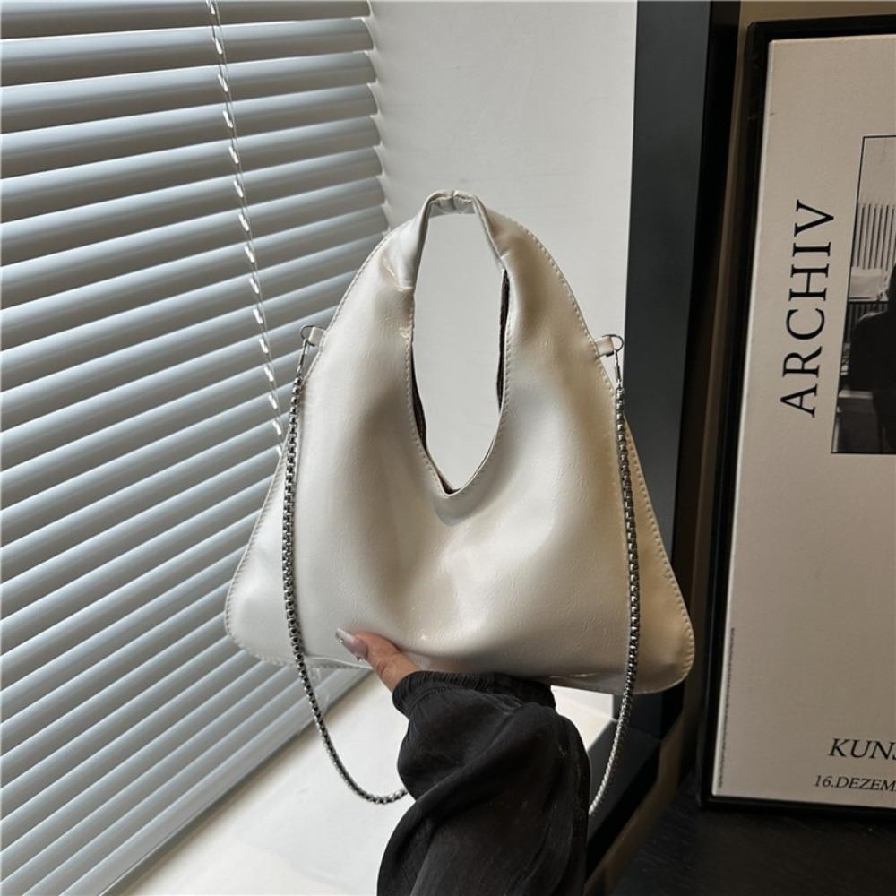 Chain PU Leather Shoulder Bag Versatile Women's Handbag Simple Cross Body Bag  Ladies
