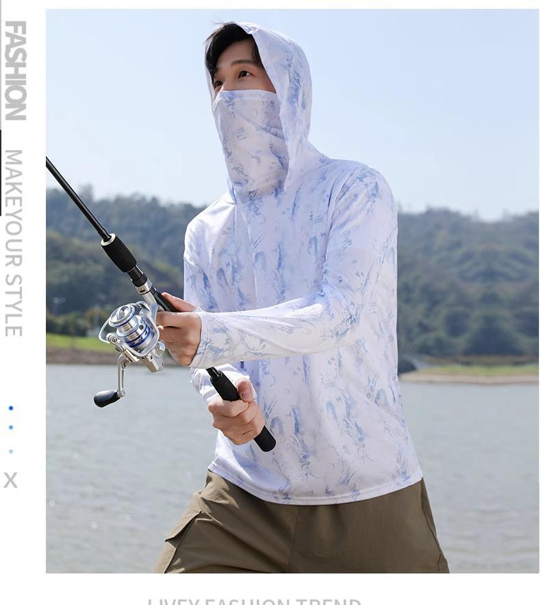 Men's UPF50+ Quick-Dry Hooded Fishing Sun Protection Shirt