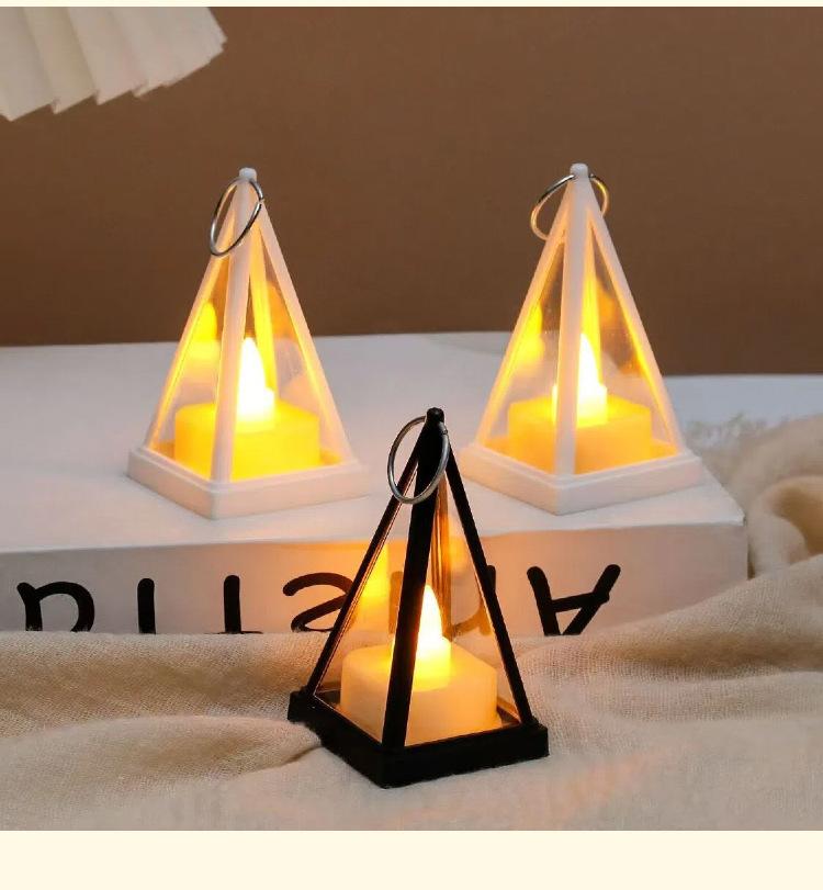 LED Night Light, Mini Lantern Candle Lamp, Retro Warm Glow Decorative Light for Christmas Halloween Party Home Bar Table Decor