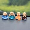 4 Stück kleine Mönch-Ornamente, kein Hören, sehen, sprechen, bewegen, Kunstharz, Handwerk, Desktop-Mönch-Figur, Figur, Statue, Zuhause, Büro, Auto, Armaturenbrett-Dekoration