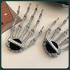 1pc Halloween Skull Hand Claw Hair Clip Funny Dress Up Headwear Horror Dark Hand Skeleton Duckbill Clip Hair Accessories