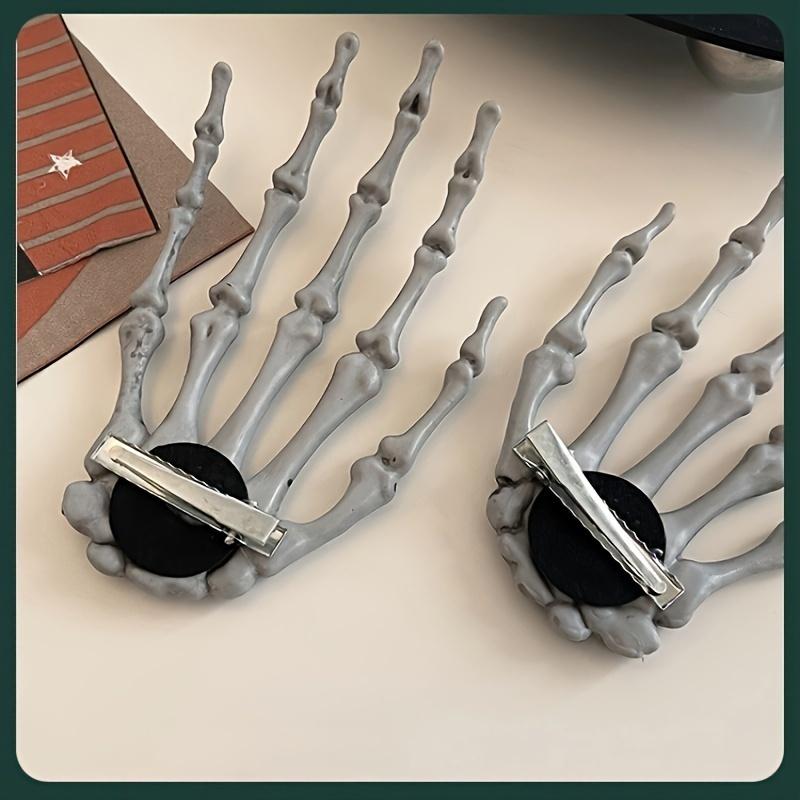 1pc Halloween Skull Hand Claw Hair Clip Funny Dress Up Headwear Horror Dark Hand Skeleton Duckbill Clip Hair Accessories
