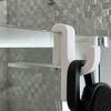 Shower Hook Plastic Anti-Slip Compression Resistant Hook Within 8mm Glass Door Drill-Free Installation Hook for Bathroom