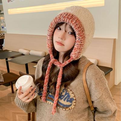 Korean Version of Autumn and Winter New Hat for Women Sweet and Fashionable Knitted Wool Hat for Winter Warm Ear Protection Hat for Students Bag Hat