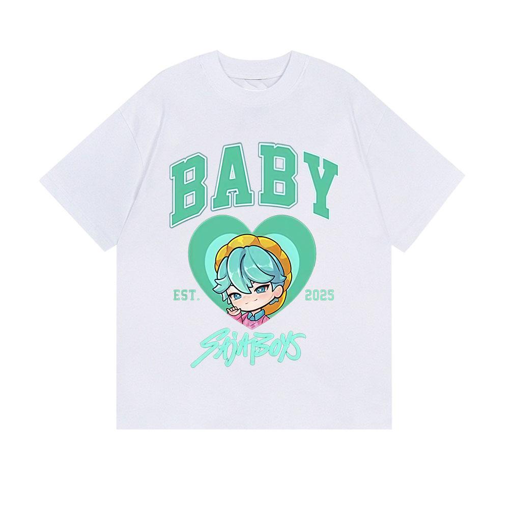 2025 Summer Baby Saja Boys K-pop Demon Hunters Graphic Men Fashion Cozy 100% Pure Cotton Printed T-shirt Harajuku Tops S